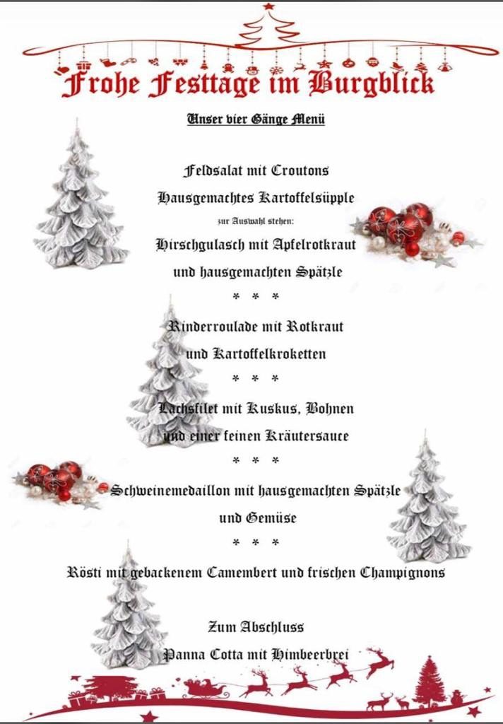 Weihnachten Im Burgblick Mit Festlichem 4 Gang Menu Sv Au Wittnau